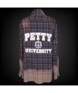 Petty University Funny Flannel Shirt With Middle Finger, College Shirt S... - $39.99