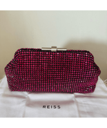 REISS ADALINE EMBELLISHED SPARKLE CLUTCH BAG, Evening Party Bags, Purple... - £132.92 GBP