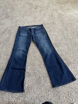 womens LUCKY BRAND dark denim SWEET &#39;N LOW flare jeans size 14/32 Wide Leg - £14.90 GBP
