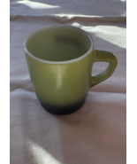 Vintage Fire King Retro Avocado Green and Black Stacking Mug Coffee Cup - $275.22 MXN