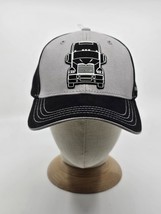 Mack Trucks Black &amp; Grey Silk Screened Truck Logo Snapback Cotton Twill Hat - £27.23 GBP