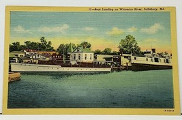MD Boat Landing on Wicomico River Salisbury Maryland Postcard I8 - £5.54 GBP