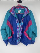 Athletech Women&#39;s M Colorblock Abstract Vintage 80s 90s Zip Windbreaker ... - $224.96 MXN