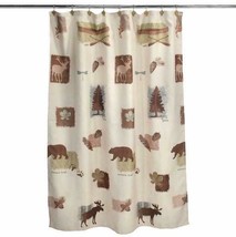 Natures Trail Bear Bathroom Shower Curtain 12-Pc Curtain Hooks Saturday ... - £21.63 GBP
