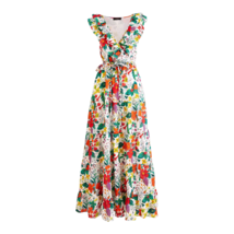 NWT J.Crew Ruffle-front Maxi in Ratti Island Botanical Print Cotton Dress 4 - £137.98 GBP