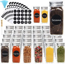 30Pcs 4Oz Glass Spice Jars with Labels, Empty Square Spice Bottles Seasoning - £24.66 GBP