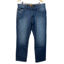 Ariat Jeans Mens 35x34 Blue M3 Loose Straight Leg Rebar Sierra Wash Stretch New - £39.86 GBP