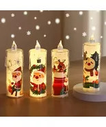 4PCS Christmas LED Candles – Flameless Santa Projection Tea Lights - $21.77
