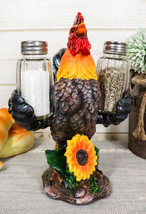 Farm Barnyard Rooster Salt Pepper Shakers Holder Figurine Spice To Crow About - £21.23 GBP