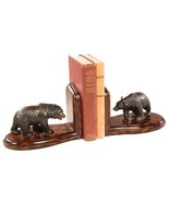 Bookends Bookend MOUNTAIN Lodge Bear Burnt Umber Resin Hand-Cast Hand-Pa... - £242.48 GBP
