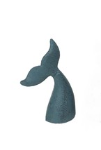Scratch &amp; Dent Blue Cast Iron Whale Tail Bookend Bookshelf Sculpture - £20.96 GBP