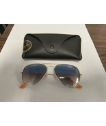 Ray-Ban RB3025 Aviator Gradient 001/3F Gold Frame Light Blue Gradient Le... - $0.99