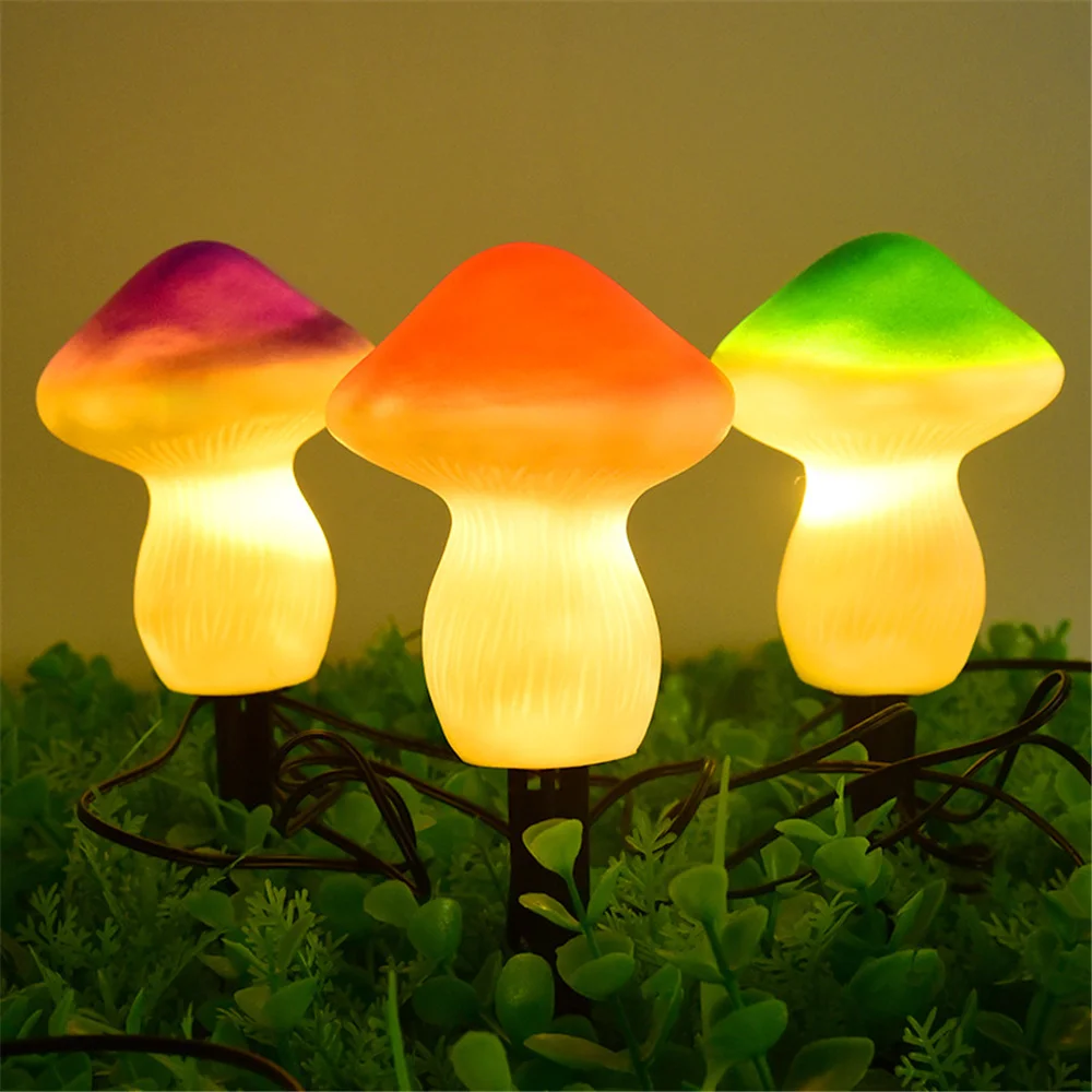 Solar Mushroom Lights Outdoor Waterproof LED scape Pathway Light for Kid Garden  - £164.71 GBP