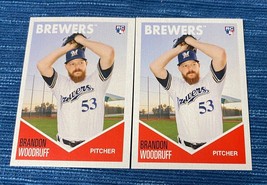 Pair 2018 Topps 582 Montgomery Club Set Brandon Woodruff #15 Rookie RC Brewers - $1.50