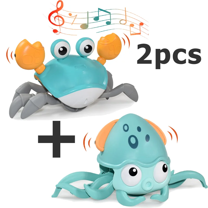 2pcs Induction Escape Crab Rechargeable Electric Pet Musical Toys Children&#39;S - £34.89 GBP