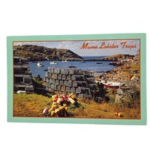 Postcard Maine Lobster Traps Maine&#39;s One Of Most Secluded Harbors Chrome - $5.53