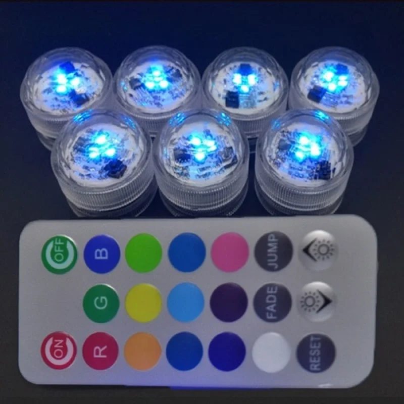 1pc Submersible LED RGB Lamps Remote Control Colorful Waterproof Lights with Vas - £127.33 GBP