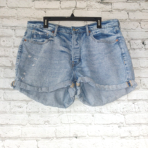 Old Navy Shorts Womens 16 OG High Rise Straight Jean Distressed Cuffed Casual - £14.32 GBP