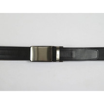 Men VALENTINI Leather Track Belt Adjustable Removable Buckle V519 Black image 3