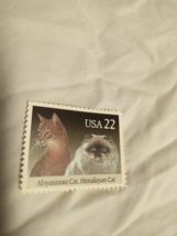 1988 USA 22¢  Abyssinian &amp; Himalayan Cats Postage Stamp #2373  MNH- 1 Stamp - £1.55 GBP