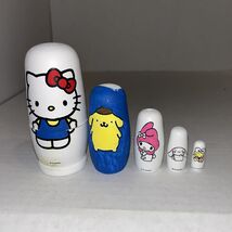 Hello Kitty Sanrio Wooden Nesting Dolls Set Of 5 Melody, Keroppi, Cinnar... - $28.48