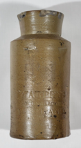 c1830 Warren&#39;s Liquid Blacking Stoneware Bottle 6&quot; Tall 3&quot; Diameter - £227.12 GBP