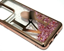 Samsung Galaxy S20 ULTRA (6.9&quot;) Rose Gold LOVE Glitter Stars liquid Case Cover - £13.58 GBP