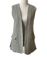Anthropologie Elevenses Vest Womens Sz XS Gray Woven Wool A Line Open Lined - £17.28 GBP