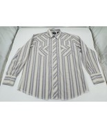 Wrangler Pearl Snap Western Brushpopper Shirt Men&#39;s Size XL Striped Gray... - $36.51