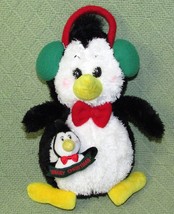 2004 COMMONWEALTH MERRY CHRISTMAS PENGUIN PLUSH Stuffed Animal 10&quot; Earmu... - £10.04 GBP