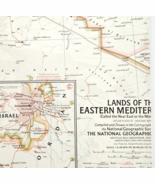 1959 Middle East Eastern Mediterranean Map National Geo Israel 24.75 x 1... - €26,14 EUR