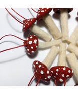 Set of Toadstool Mushroom ornament Natural acorn pendant ornaments Felte... - $12.34 CAD+