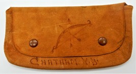 Leather Wallet Purse Vtg Chatham NY American Indian Bow Indian Souvenir - £15.62 GBP