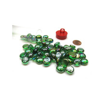 Gaming Stones Crystal Green Iridized Glass Stones 4&quot; Tube - £14.46 GBP
