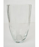 Bergdala Sweden Vase Heavy Crystal Art Glass Etched Snowflake Stars Signed - $1,676.18 MXN