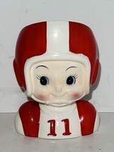 Vintage 6-3/8” Inarco E3871 Red Football Player Head Vase Rare - £30.35 GBP