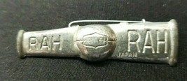 Vintage 1930&#39;s Silver Tone Old RAH RAH Cheer Tin Pin Made in Japan NOS - £7.96 GBP
