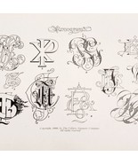Monograms Font Example 1899 Victorian Craft Supply Art Drawing Ephemera ... - $27.10 CAD