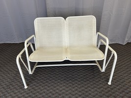 Vintage PATIO LOVESEAT Rocking Lloyd Loom Flanders mid century modern gl... - $550.99 CAD