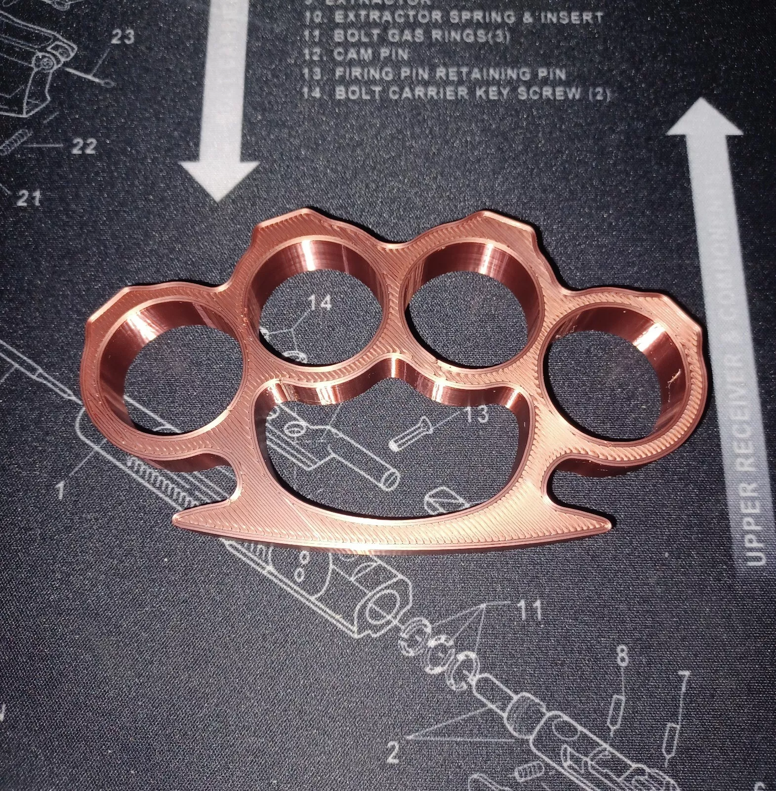 3D Printed N2 Copper Cosplay Knuckles Hand Ring Great Gift Full Size NOT STEEL