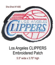 NBA Patch Los Angeles CLIPPERS lg. Embroidered 5.5&quot; x 3.5&quot; Sew On Patch (used) - £6.35 GBP