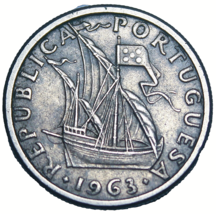 Portugal 2 1/2 Escudos, 1963~1st Year Ever~Free Shipping #A121 - £4.70 GBP