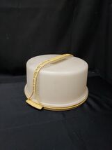 VTG Tupperware Cake Carrier Round 1256-5 With Handle &amp; Lid 1257-5 Harves... - $15.19