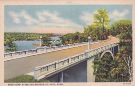 Mississippi River and Bridges St. Paul Minnesota MN Postcard C33 - £2.34 GBP