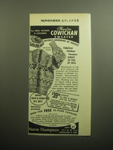 1958 Norm Thompson Cowichan Sweater Ad - For Men, Women &amp; Children  - £14.44 GBP