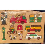 Unbranded Wooden Puzzle Of Town People &amp; Vehicles *NEW/Open Plastic* a2 - $13.66 CAD