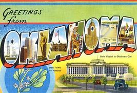 Greetings From Oklahoma - 1930&#39;s - Vintage Postcard Poster - £7.98 GBP+