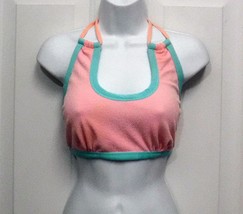 New Heat Swimwear Sz XL Womens Pink &amp; Turquoise Bathing Bikini Top Only ... - £11.70 GBP