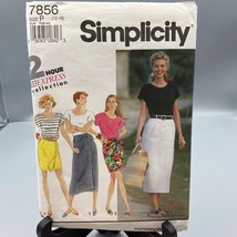 Vintage Sewing PATTERN Simplicity 7856, 2 Hr Express Misses 1992 Wrap Skirt - $17.42