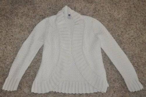 Primary image for Girls  Sweater Cardigan Gap White Crochet Long Sleeve Open Front-size XL